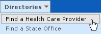 Example of menu and sub-menu item